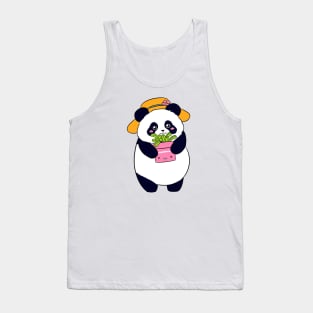 Cute panda bear holding a plant Tank Top